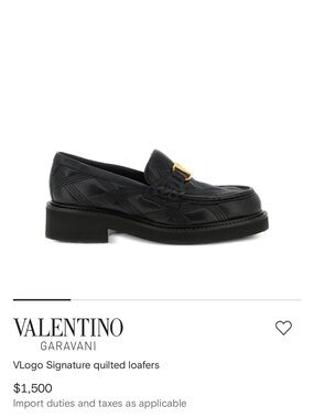 Valentino Garavani Black Quilted VLogo Penny Loafers